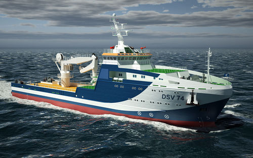 潜水用サポートオフショア支援船 Dsv 74 Fassmer