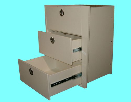 ボート用収納ケース - 3 Drawer - Metal Moulding - 組み込み式 / プラスチック製