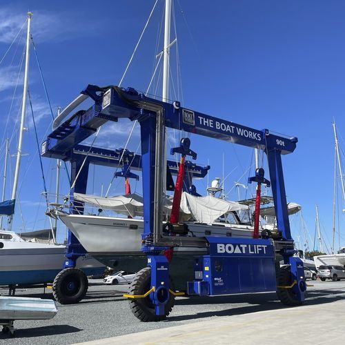 遠隔操作移動リフト - BL90TLA-90°DSC - BOAT LIFT - 調節可能桁サポート付き / 持ち上げ用 / 開大する