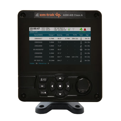 海用自動船舶識別装置 - A200 - em-trak marine electronics - Aクラス / ディスプレイ付き / USCG
