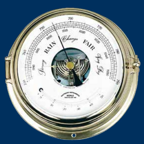 アナログバロメーター - MS-51-10-180-ME - Mühle-Glashütte GmbH nautische Instrumente und Feinmechanik - 真ちゅう製 / 白色 / 温度計