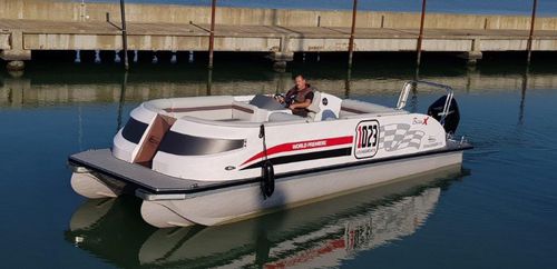 船外機ポンツーンボート - Starlounger 8.5 - Swiss-Boats AG - 電動式 / ツインエンジン / オープン