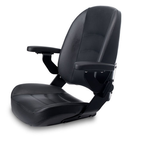 ボート用シート - COMMANDER BLACK - Shockwave Seats - 肘掛け付 / 1人用 / 黒色