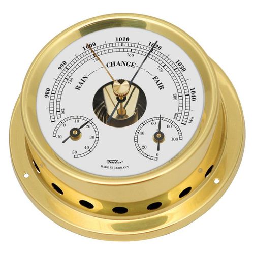 アナログバロメーター - 1508BTH - Feingerätebau K. Fischer GmbH - 真ちゅう製 / ステンレススチール製 / 白色