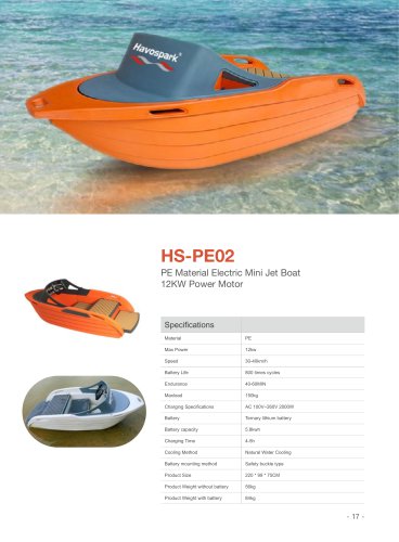Havospark electric mini jet boat catalogue