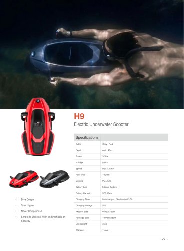 Havospark water scooter catalogue
