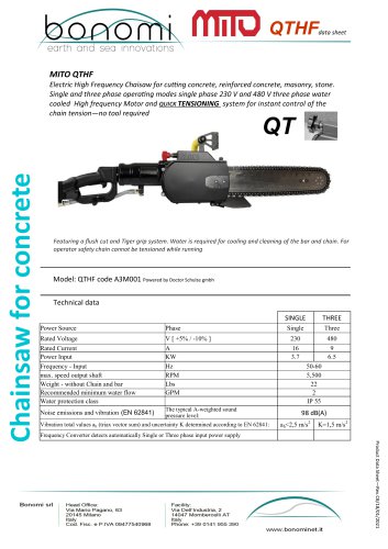 Chainsaws and Electric chainsaws - MITO QTHF Electric AF 480/230v