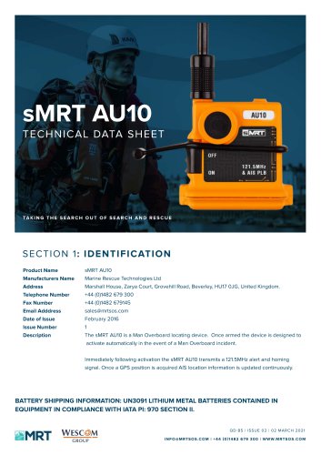 sMRT AU10 Technical Data Sheet