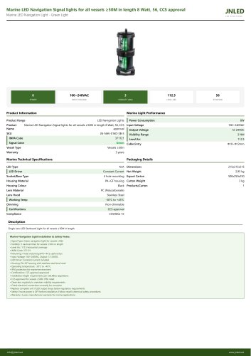 Marine LED Navigation Signal lights for all vessels &ge;50M in length 8 Watt, 56, CCS approval
