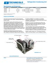 Technicold Refrigeration Condensing Units Specification Sheet - 1