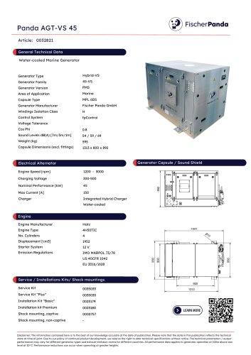 Hybrid-VS DC Generatoren VS45