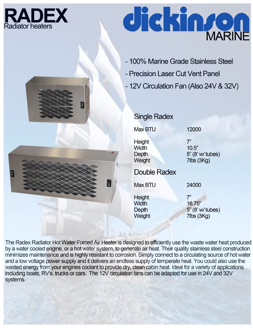 Radex Water Heat Exchanger - Dickinson Marine