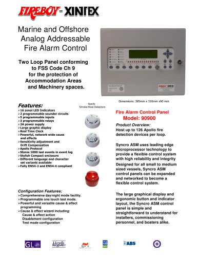 Fire Alarm Control for IMO/Solas approved vessels