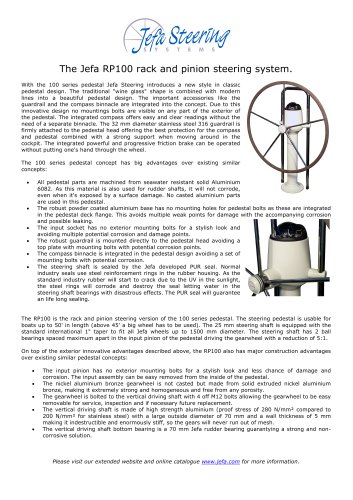 The Jefa RP100 rack and pinion steering system