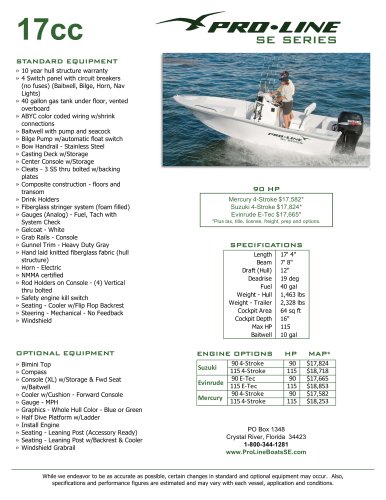 Cc 17 Pro Line Boats Pdf Catalogs Documentation Boating Brochures