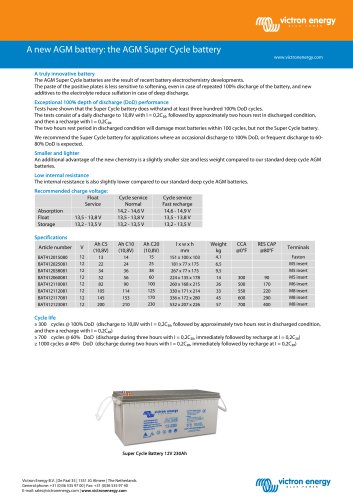 A new AGM battery: the AGM Super Cycle battery