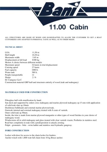 BANI 11.00 CABIN