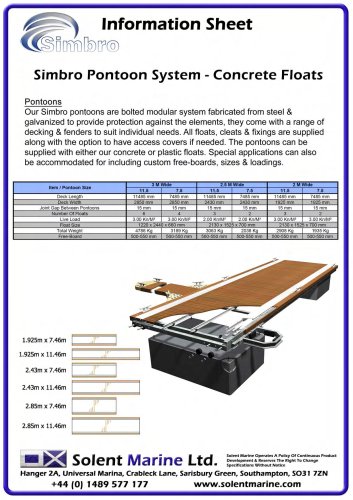 Pontoon and finger specifications