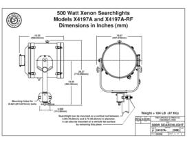 500 Watt Xenon Manual Control Searchlight Model # 4197 B - 2