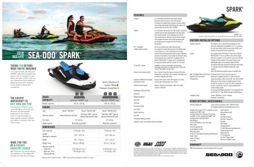 Sea Doo Spark Sea Doo Pdf Catalogs Documentation Boating Brochures