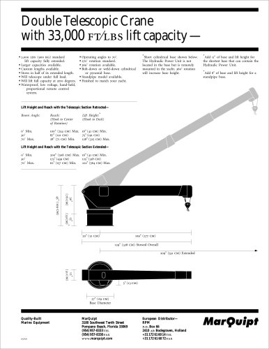 Double Telescopic Cranes with 33,000 FT/LBS lift capacity