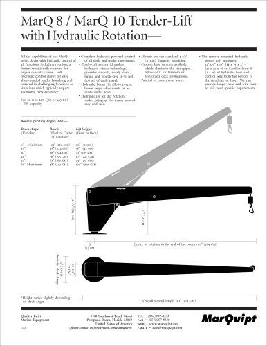 MarQ 8 / MarQ 10 Tender-Lift with Hydraulic Rotation