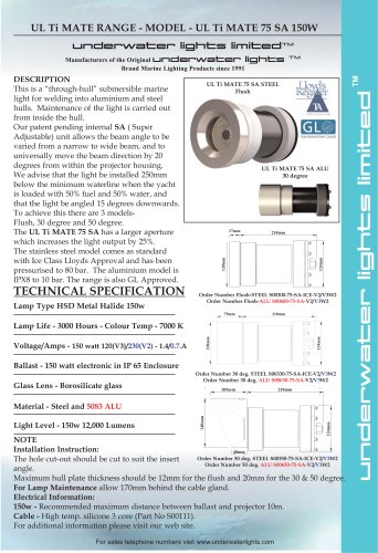 UL Ti MATE 75 150watt SA for Aluminium & Steel Hulls