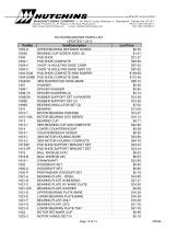 Hutchins Master Parts Price Sheet - 10