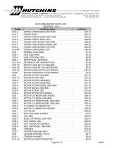 Hutchins Master Parts Price Sheet - 4