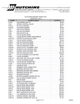 Hutchins Master Parts Price Sheet - 5