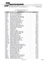 Hutchins Master Parts Price Sheet - 6