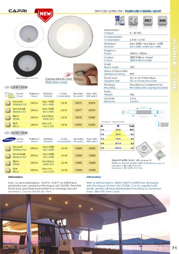 Capri - ultra thin - brushed S. S. - 10W - IP67 waterproof