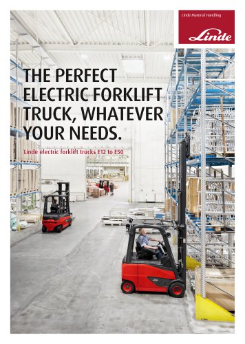 Linde electric forklift trucks E12 to E50