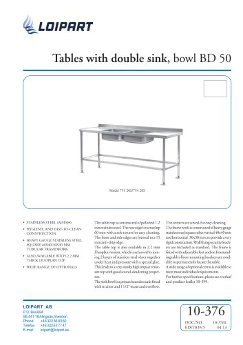 S/S Double Sink Unit BD-50