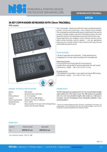 Commander keyboard with 25mm trackball