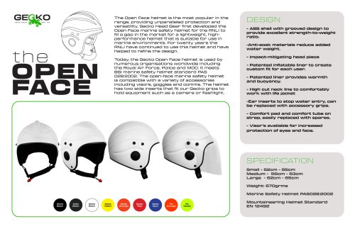 Open face Data Sheet