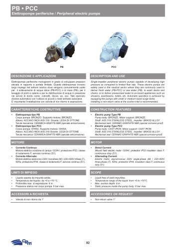 PERIPHERAL ELECTRIC PUMP PB • PCC