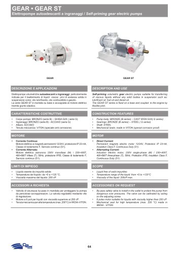 SELF-PRIMING GEAR ELECTRIC PUMPS GEAR • GEAR ST