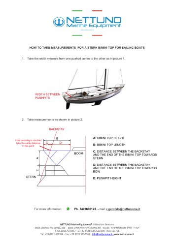 HOW TO TAKE MEASUREMENTS FOR A STERN BIMINI TOP FOR SAILING BOATS