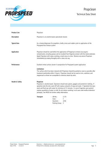 Propclean Technical datasheet