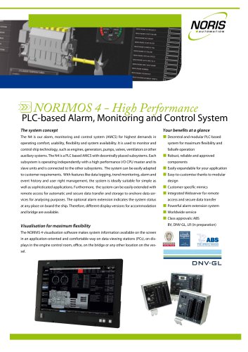 Flyer NORIMOS 4 - PLC based Alarm, Monitoting and Control System