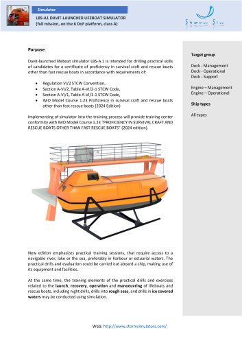 LBS Davit-launched lifeboat simulator