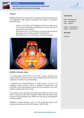 RB/FRBS-A RESCUE/FAST RESCUE BOAT SIMULATOR (FULL MISSION, ON THE 6 DOF PLATFORM)