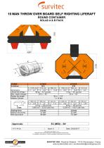 10 MAN THROW OVER BOARD SELF RIGHTING LIFERAFT ROUND CONTAINER - 1