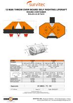 12 MAN THROW OVER BOARD SELF RIGHTING LIFERAFT ROUND CONTAINER - 1