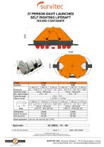 37 PERSON DAVIT LAUNCHED SELF RIGHTING LIFERAFT ROUND CONTAINER - 1