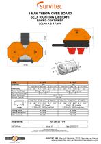 8 MAN THROW OVER BOARD SELF RIGHTING LIFERAFT ROUND CONTAINER - 1