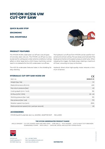 HYCON HCS16 UW CUT-OFF SAW