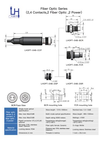 Fiber Optic Series (2,4 Contacts,2 Fiber Optic ,2 Power)