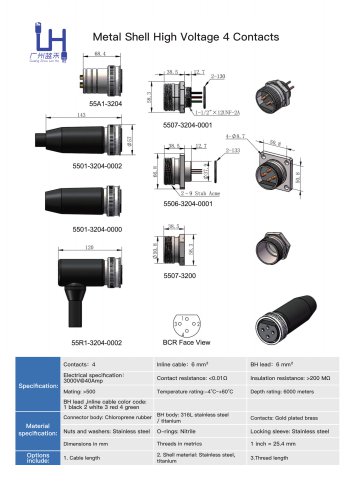 Metal Shell High Voltage 4 Contacts